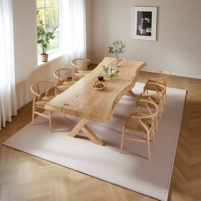 Table de salle à manger en bois massif Free Form Burlywood