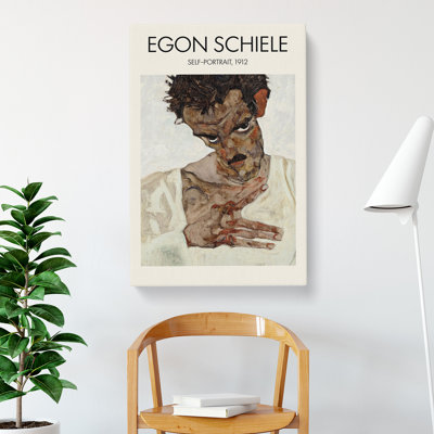 Self Portrait Vol.10 Print by Egon Schiele - Wrapped Canvas Painting
