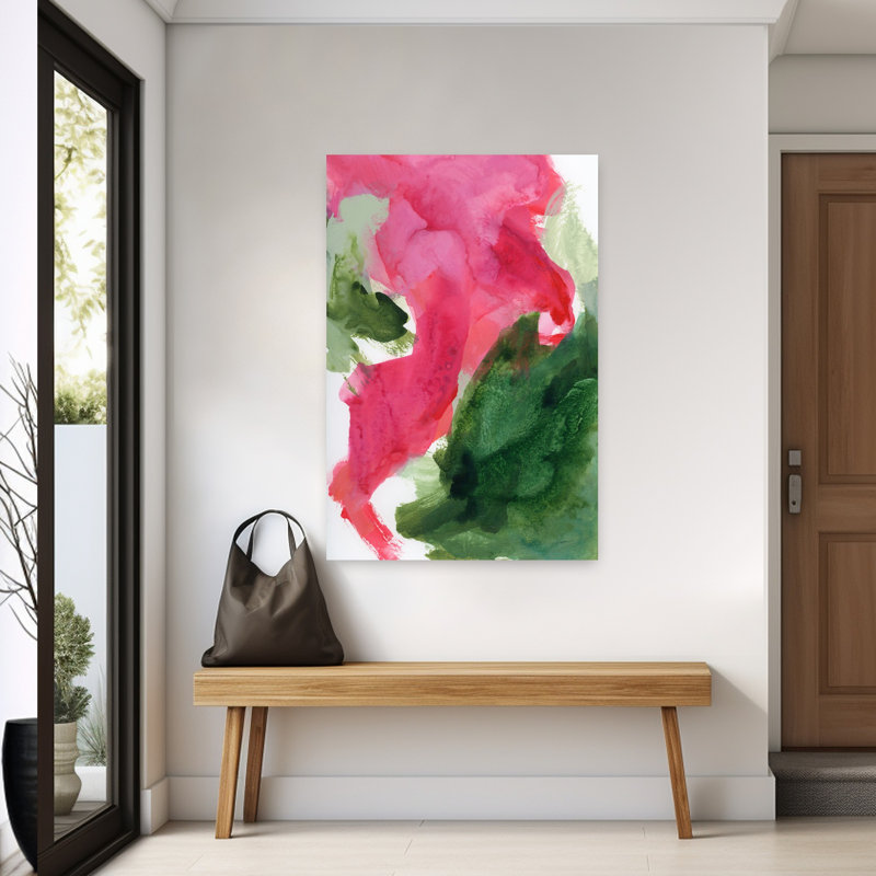 Art contemporain contemporain, Energetic Rose Nature Spring, H 60 po x l 40 po