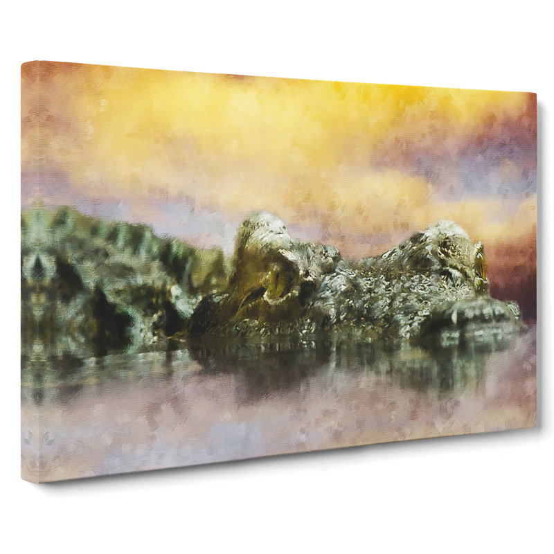 Crocodile - Wrapped Canvas, 50cm H x 76cm W x 3cm D