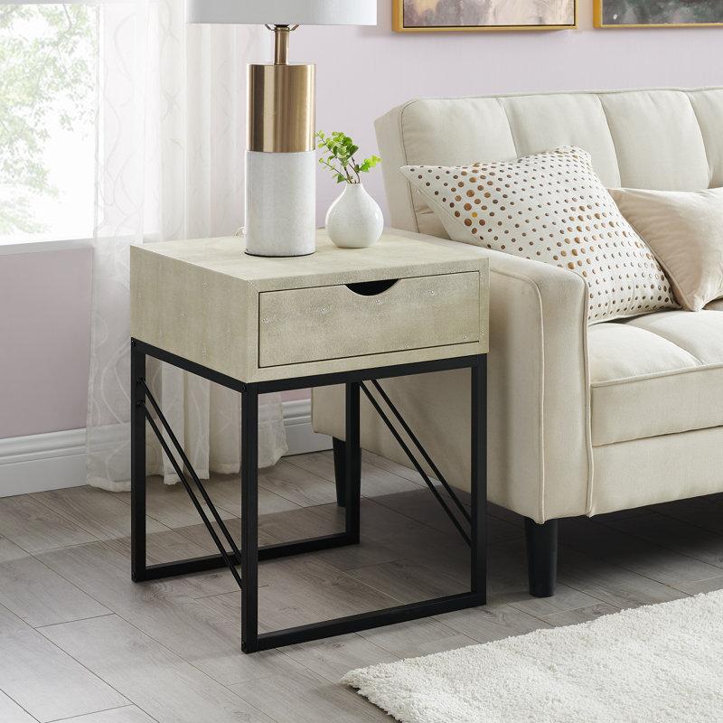 Sled End Table, Off White