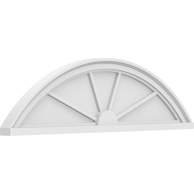 38"W x 10-1/2"H x 2"P Segment Arch 4 Spoke Architectural Grade PVC Pediment