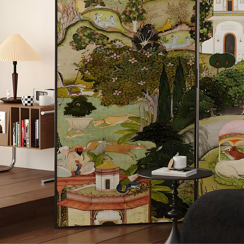 Écran d'art rétro avec peinture à l'huile
