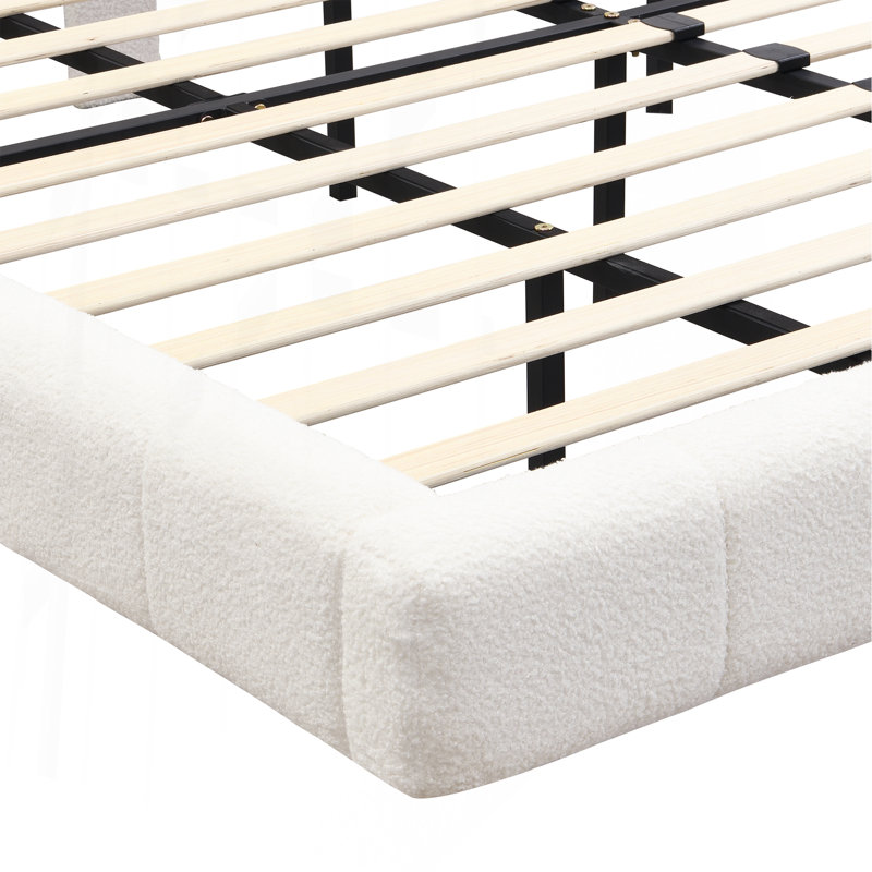 Lit flottant avec lumière White Boucle, Très grand lit