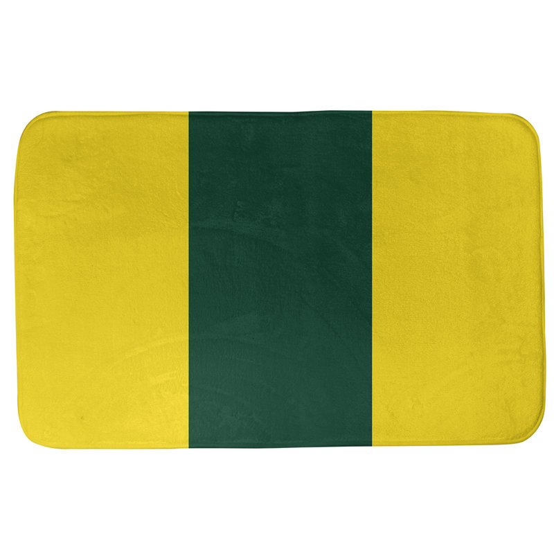 Memory Foam Non-Slip Bath Rug, 21" W x 34" L, Yellow/Green Middle