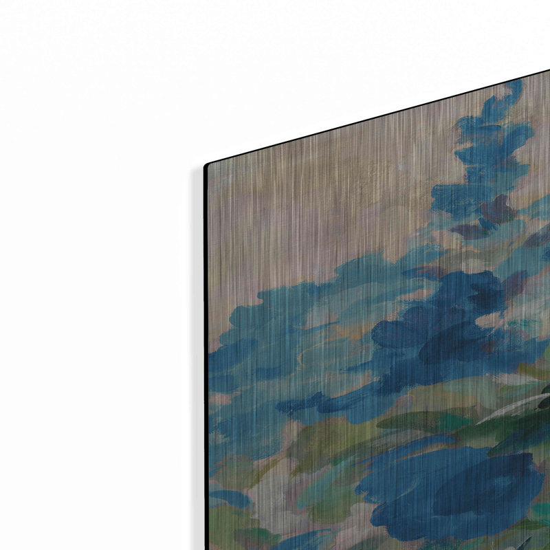 «Flower Market III Blue» par Silvia Vassileva, art mural en métal, H 36 po x l 24 po