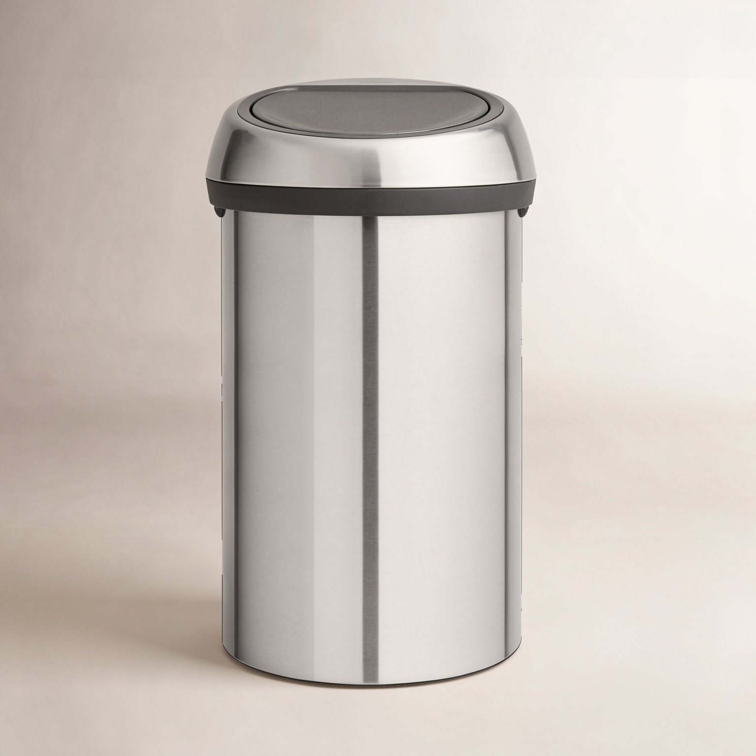 Brabantia Touch Top Trash Can 16 Gallon, Matte Steel Fingerprint Proof