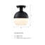 Plafonnier semi-encastré Mid-Century 1 lumière Schoch-731622150