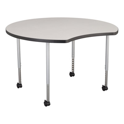 Structure Series Crescent 46" x 43" Adjustable Height Novelty Activity Table with Casters
