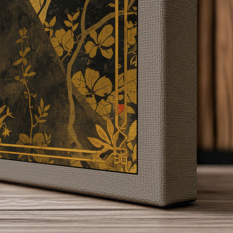 Lovers in Gold Art Deco - Wrapped Canvas, 30x20 - 76.2 x 50.8 cm, Taupe Border