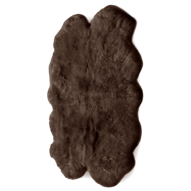 Dickens Solid Colour Sheepskin Hand Woven Shag 105cm X 160cm Area Rug