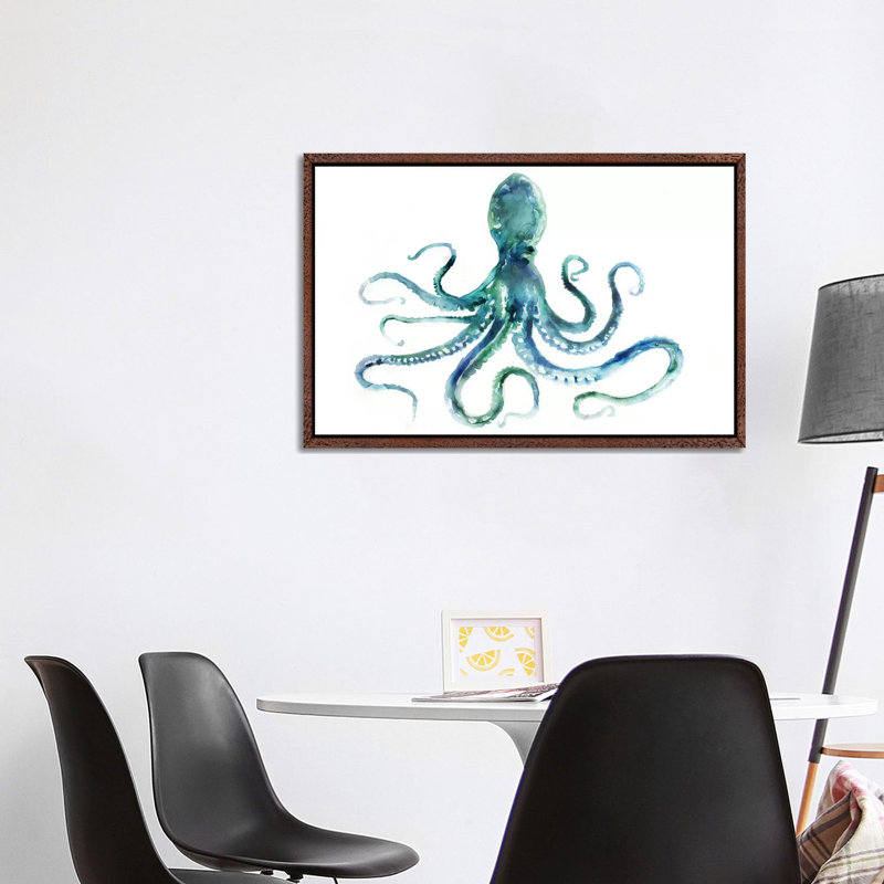 Octopus by Edward Selkirk - Print on Canvas, 101.6 cm H x 66.04 cm W, Brown Framed