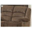 Causeuse moderne 2 places avec accoudoirs coussinés, tissu en polyester brun