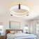Deaija Modern Round Rattan LED Ceiling Light, Dimmable Flush Ceiling Light Fixture, Vintage White Low Profile Ceiling Lamp