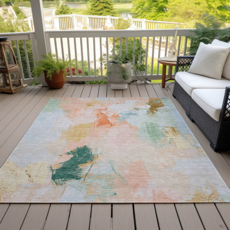 Tapis de pêche Xhevrie intérieur / extérieur lavable à la machine, Rectangle 5 pi x 7 pi 6 po