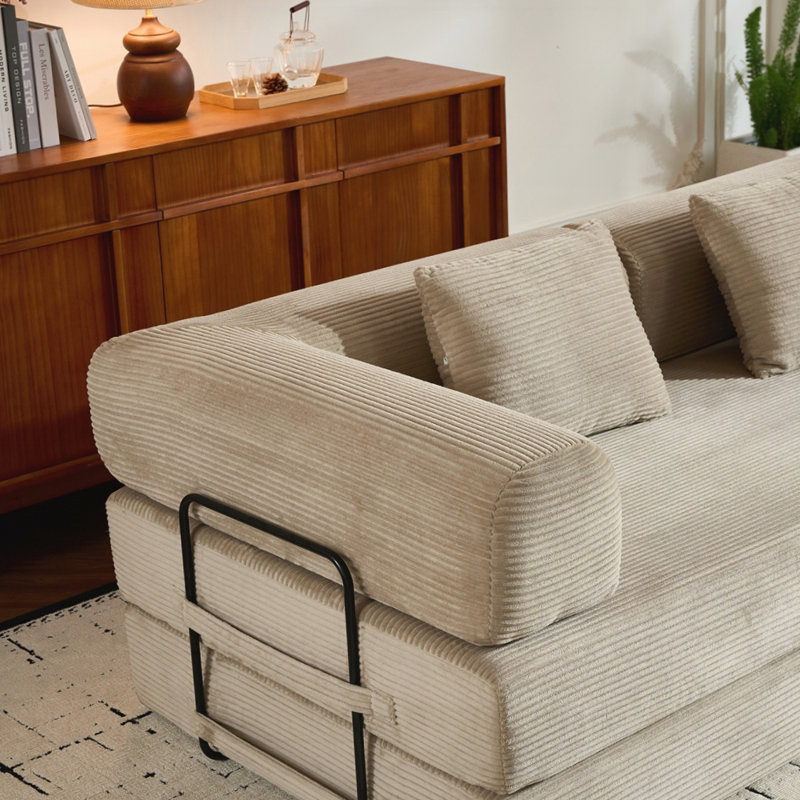 Canapé-lit Corduroy, Beige