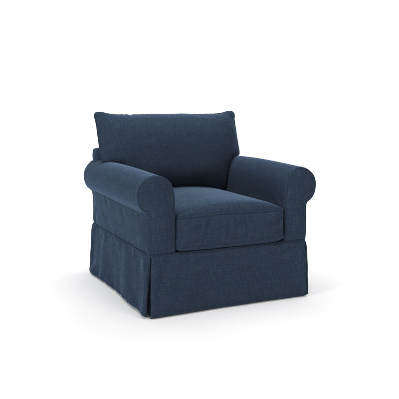 Fauteuil Amari, Natté bleu marine Drusky Sustain®