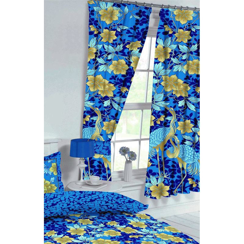 HERON Braedawn Pencil Pleat Sheer Curtains, 167 W x 137 D cm, Blue/Brown