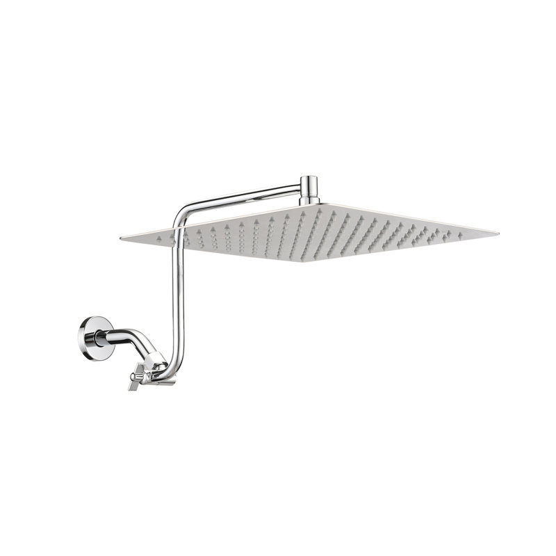 12 inch Adjustable Extension Arm High-pressure Rain Shower Head, Rain Fixed Shower Head, Chrome