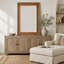 Miroir décoratif en rotin, miroir rectangulaire encadré de bois, miroir mural en verre trempé haute définition pour salle de bain, entrée ou salon de style campagnard-1468573793-1468573794