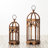One Allium Way Farmhouse Church Window Wood and Metal Lantern (Set of 2)-482444145