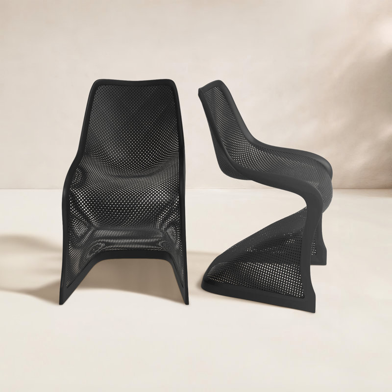 Chaise d'appoint de patio empilable Spector, Noir