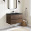 Meuble-lavabo mural en mélamine de bois de rose de 91 cm (36 po), résistant à l'usure, aux égratignures et à la porosité, surface facile à nettoyer, préassemblé.-2030119479