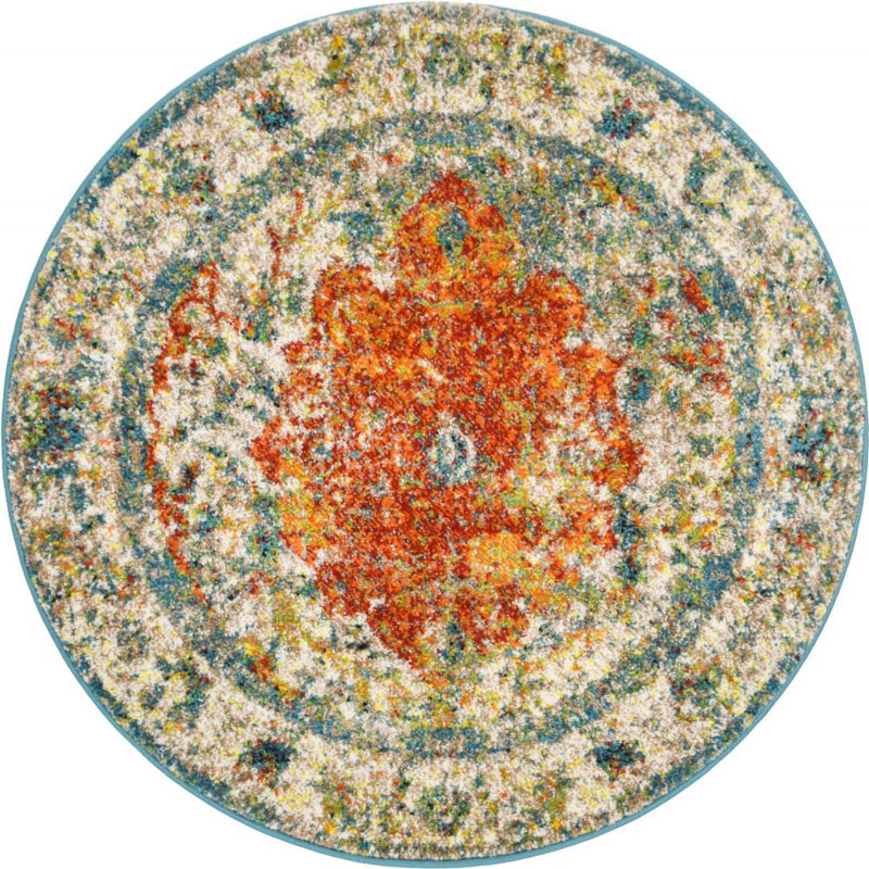 Murawski Ikat Indoor Rug, Round 3'3"