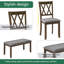 Ensemble de table de salle à manger 6 pièces en bois avec 4 chaises rembourrées et un banc rembourré
