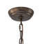 Luminaire suspendu tambour en cristal antique 4 lumières Bronze