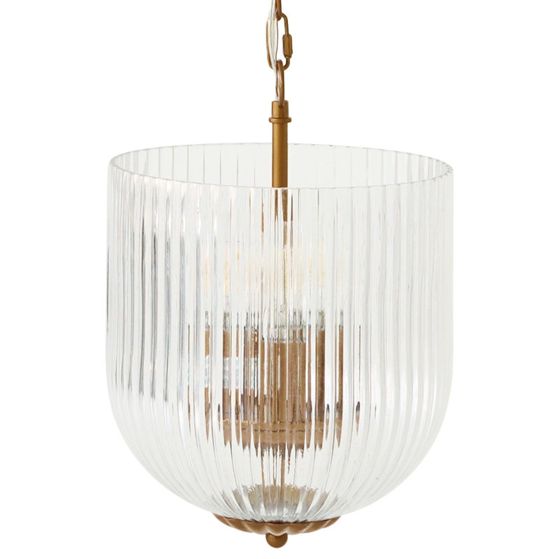 Luminaire suspendu grenat - or grossier + verre transparent