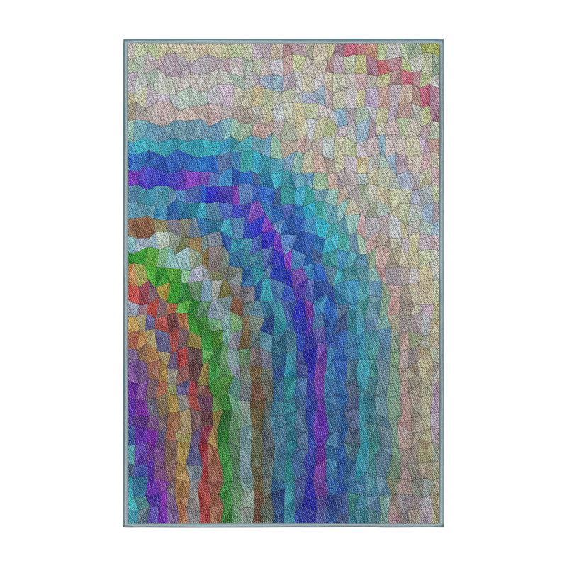 Tapis rouge/vert/bleu Carsonhill, Rectangle 7 pi x 9 pi