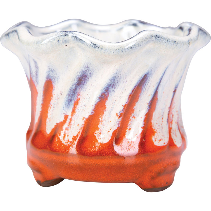 4.5 in. Spiraler Pot - Vanilla Orange, Vanilla Orange