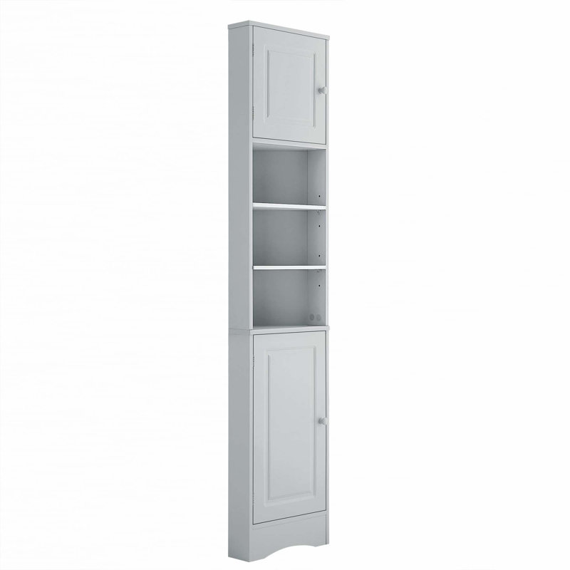 Armoire de rangement haute multifonctionnelle, Gris