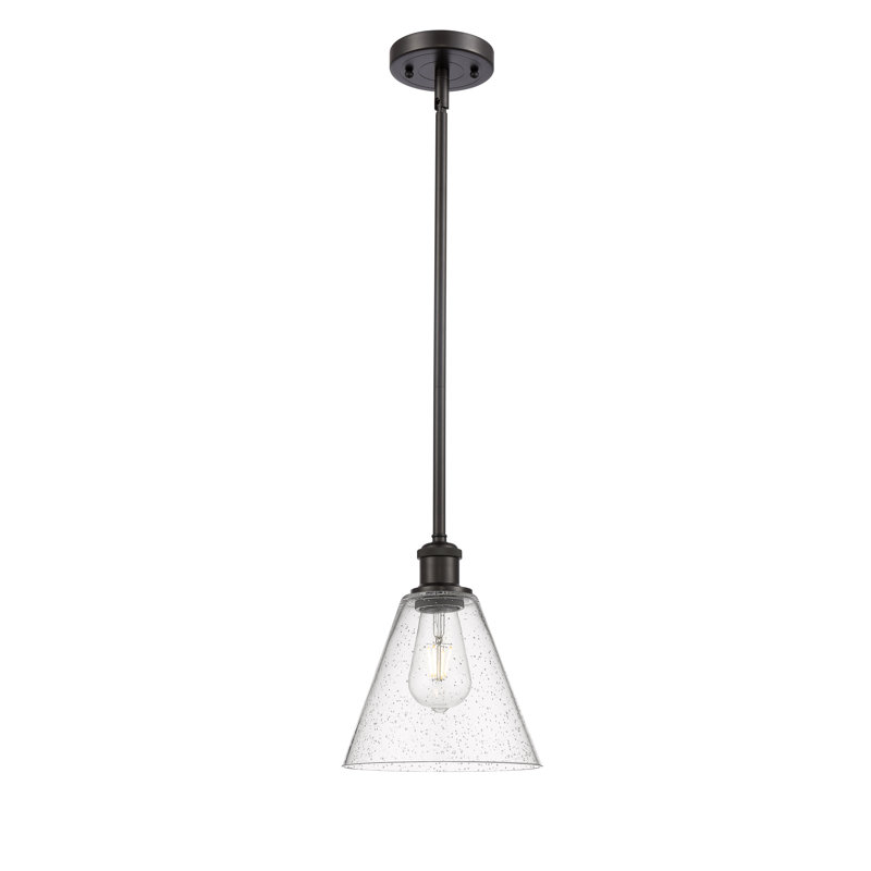 Luminaire suspendu en forme de globe à 1 lumière Anairis, Ampoule non incluse, H 42,75 po x l 8 po x P 8 po, Bronze huilé