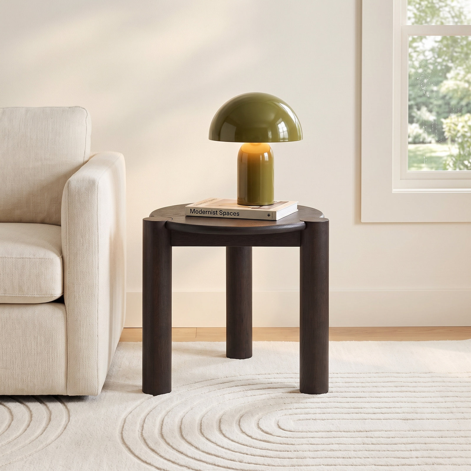 Ladonna 22" Oak End Table, Dark Brown Wood