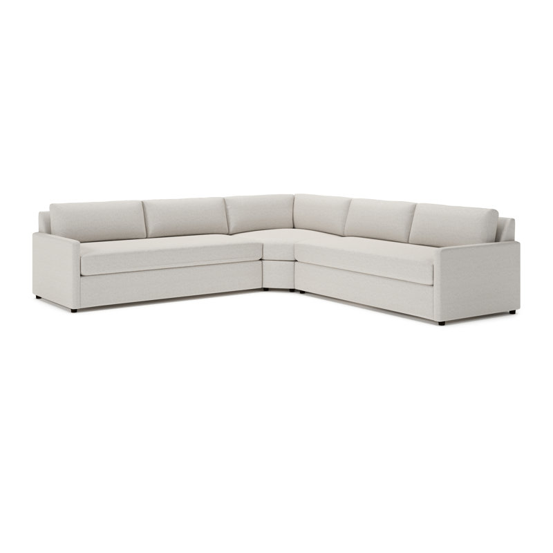 Canapé modulaire 3 pièces Damari, Natté gris clair Macarena