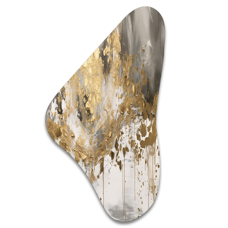 Elledge - art mural asymétrique abstrait en forme de Boomerang, H 39 po x l 21 po