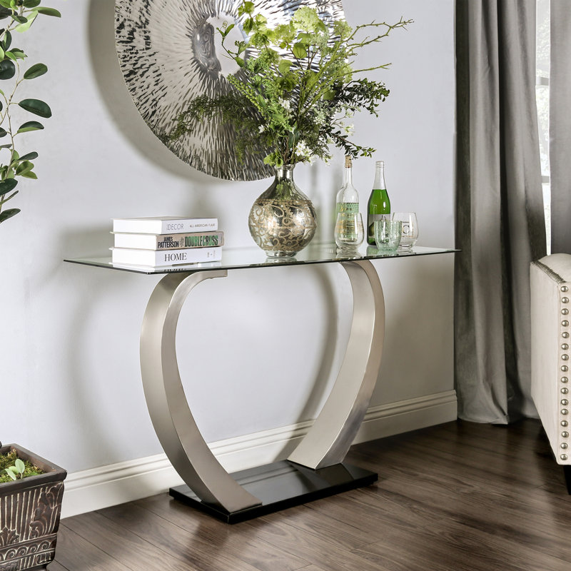 Natalia 48'' Glass Top Console Table