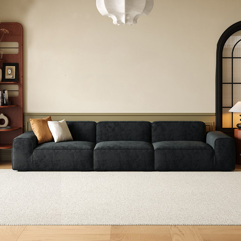 118.11" 100% Polyester Modular Sofa cushion couch, Black, 5