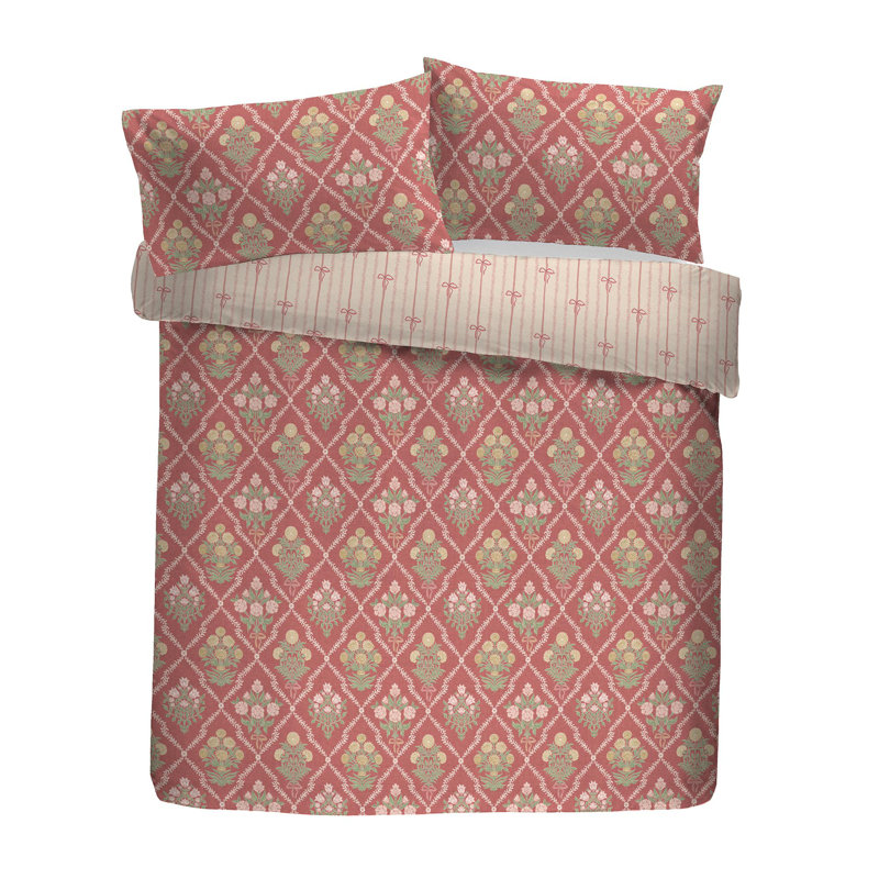 Cotton Floral Duvet Cover Set with Pillowcases Included, Double Duvet Cover + 2 Standard Pillowcases