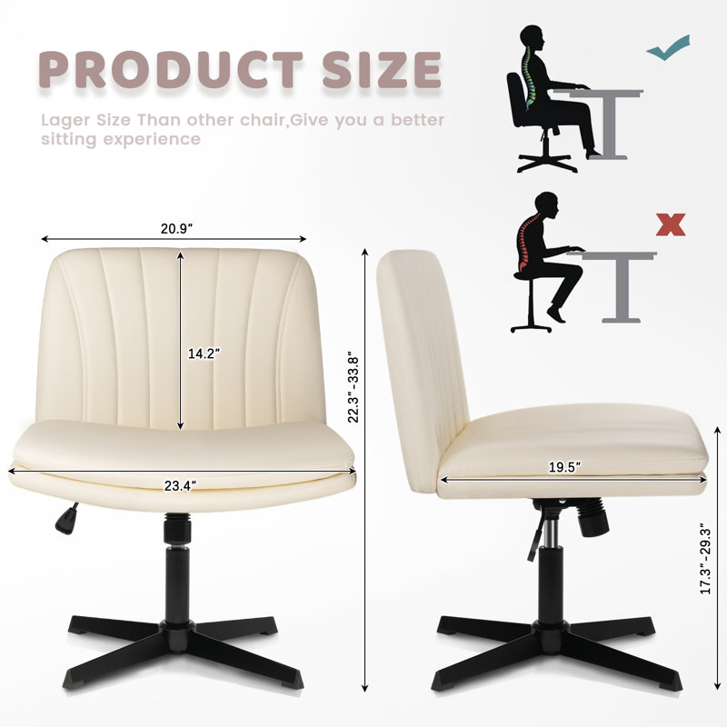 Fauteuil de bureau Kiawna Criss, Beige