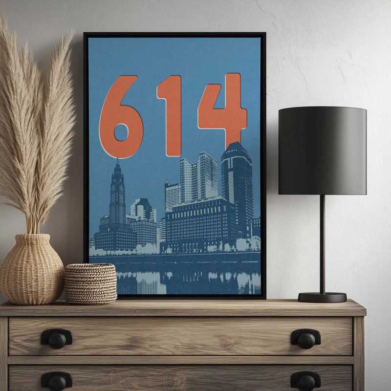 «614» par Deny Designs, reproduction d'art, Toile avec cadre, Noir, 40 x 30