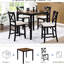 Table de salle à manger carrée 5 pièces Classic à hauteur de comptoir, 4 chaises avec sièges confortables et pieds antidérapants, style, table imperméable et facile à nettoyer, idéal pour les pièces avec plateau de table à l'arrière, idéal pour les petits espaces