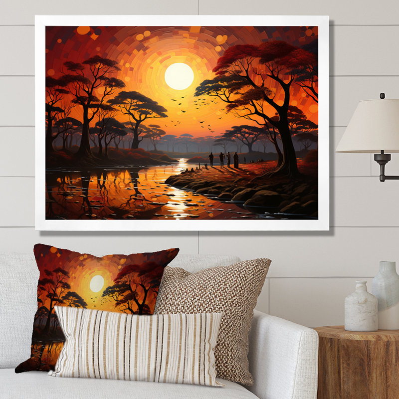 African Savannah Serenade V sur toile, H 30 po x l 40 po x P 1,5 po, Cadre simple blanc