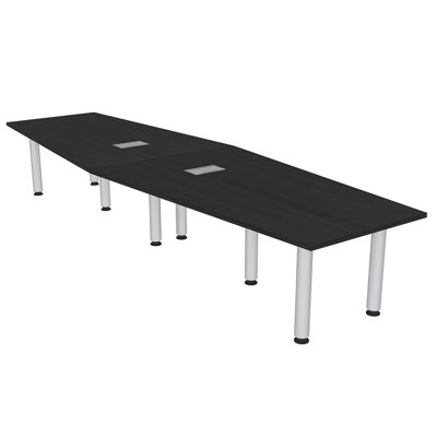 10 Ft  Hexagon Shaped Conference Table Post Legs Electric and Data