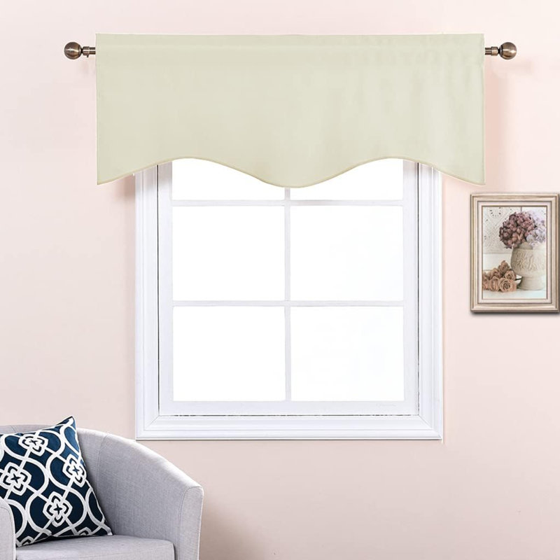 Blackout Curtain Valance For Kitchen Windows, Home Decorative Rod Pocket Short Curtain Drape For Bathroom/Living Room/Bedroom, 52" W X 18" L,