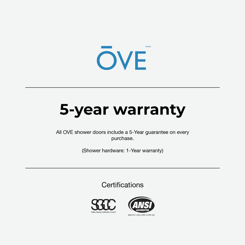 OVE Decors Pasadena 33 3/4 To 35 3/4 In. W X 72 In. H Alcove Frameless Pivot Shower Door , 2025, Satin Nickel