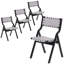 Chaises de salle à manger pliantes en bois avec siège tissé et dossier en sangle, empilables et peu encombrantes pour la cuisine ou la salle à manger.-400539307-400539304