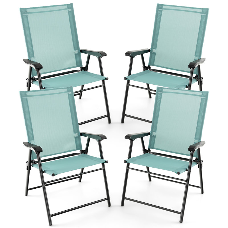 Antiwan Fabric Patio Folding Chair Folding Chair Set, Green